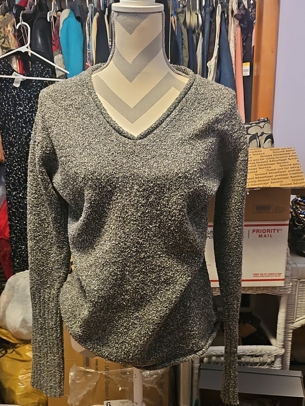 Columbia Women's Gray V-Neck Sweater